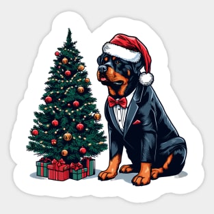 Rottweiler Dog Christmas Sticker